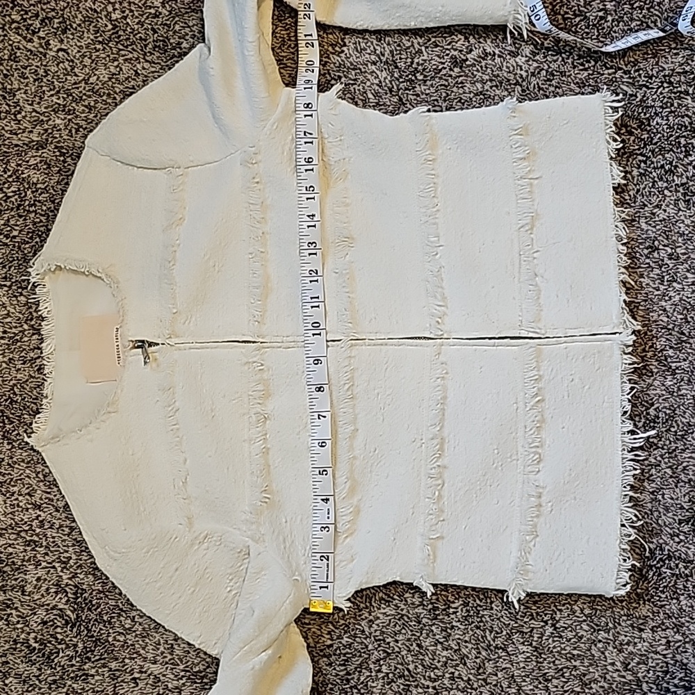 STUNNING REBECCA TAYLOR textured tweed frill jacket - Picture 8 of 14